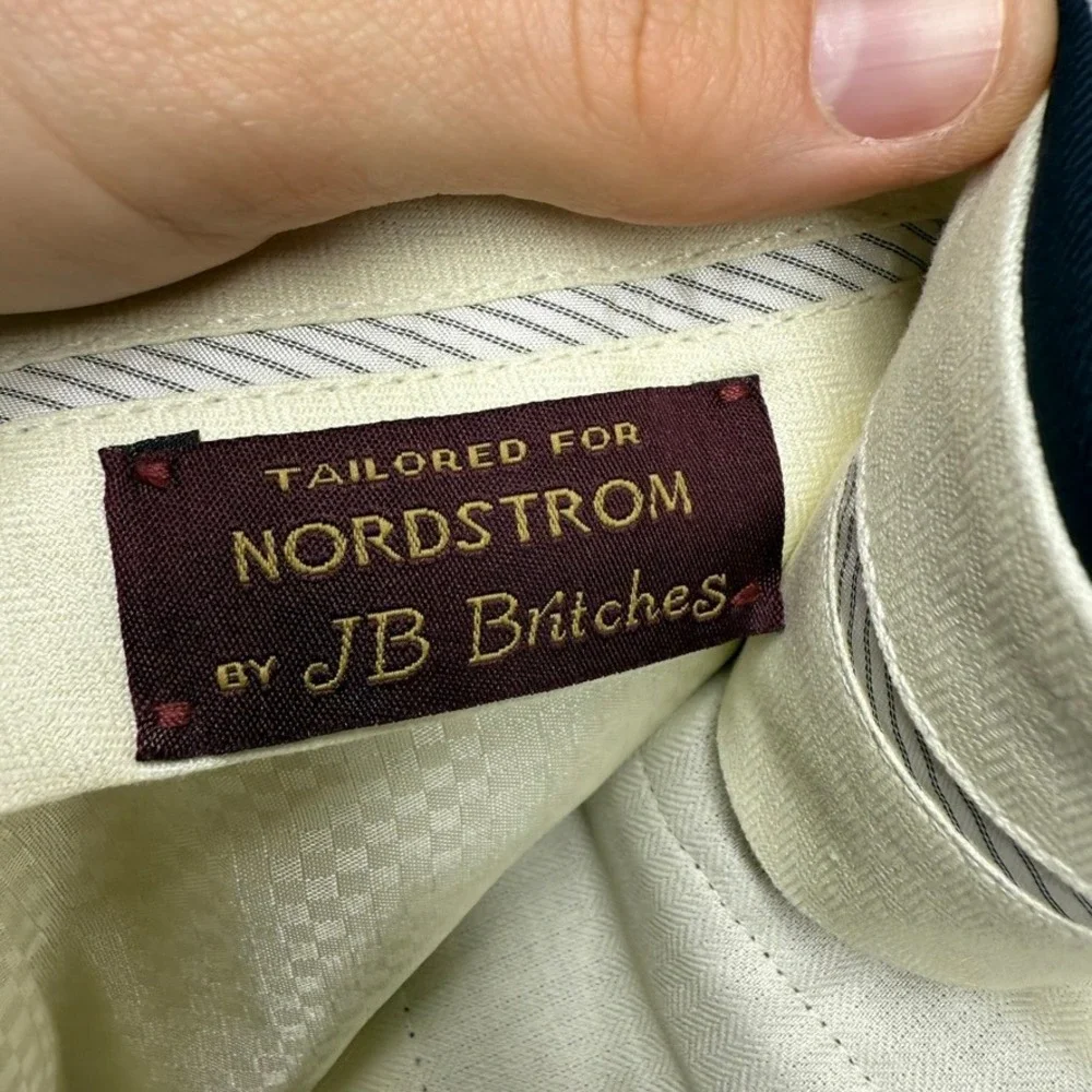 Vintage JB Britches Trousers Mens 36 Fits 34x29 Blue Pleated Wool Baggy USA 90s